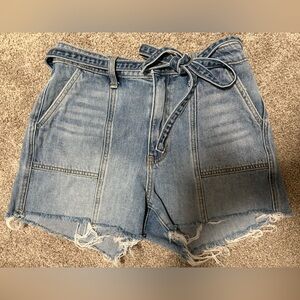 Women's Denim Shorts with tie detail